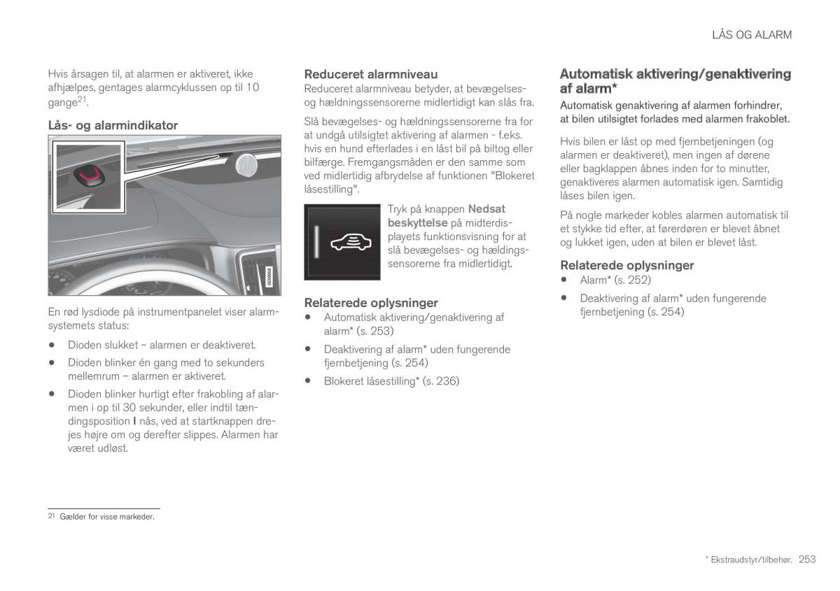 Volvo XC60 II 2 Bilens instruktionsbog / page 255