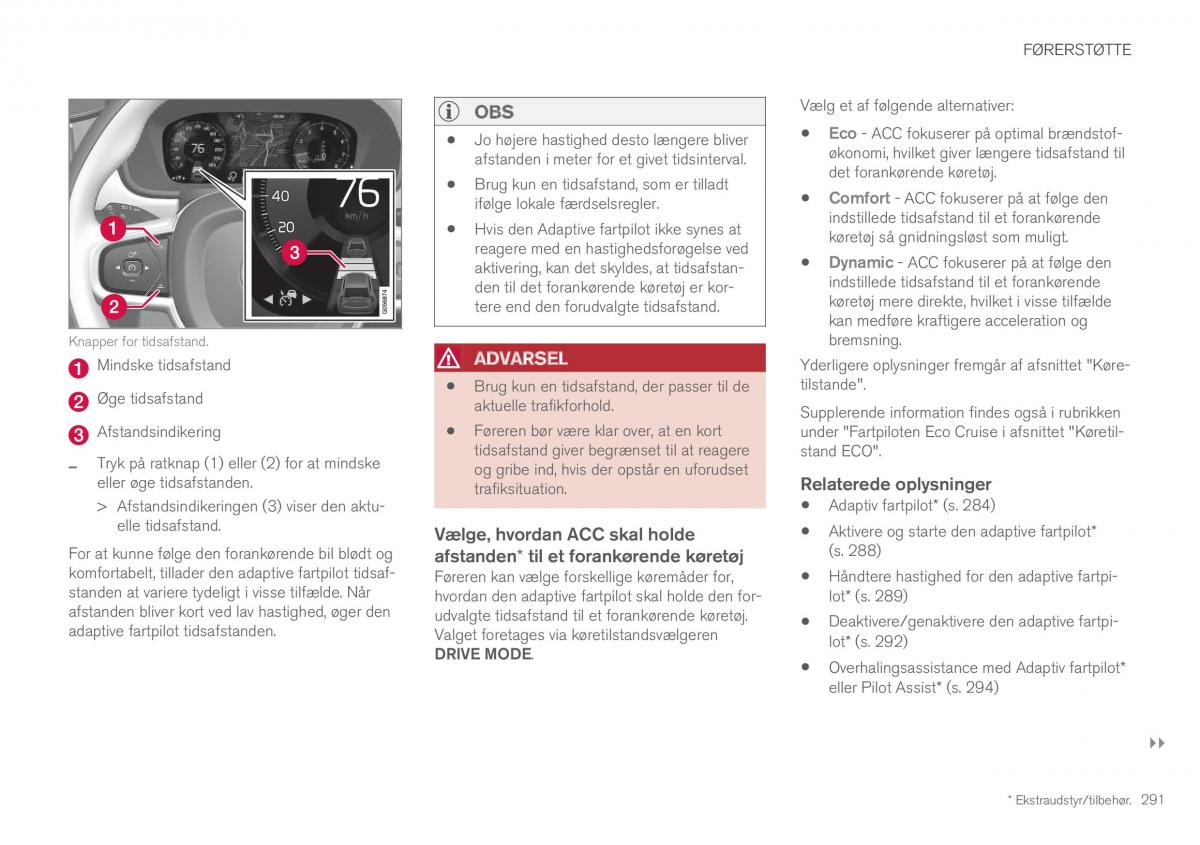 Volvo XC60 II 2 Bilens instruktionsbog / page 293