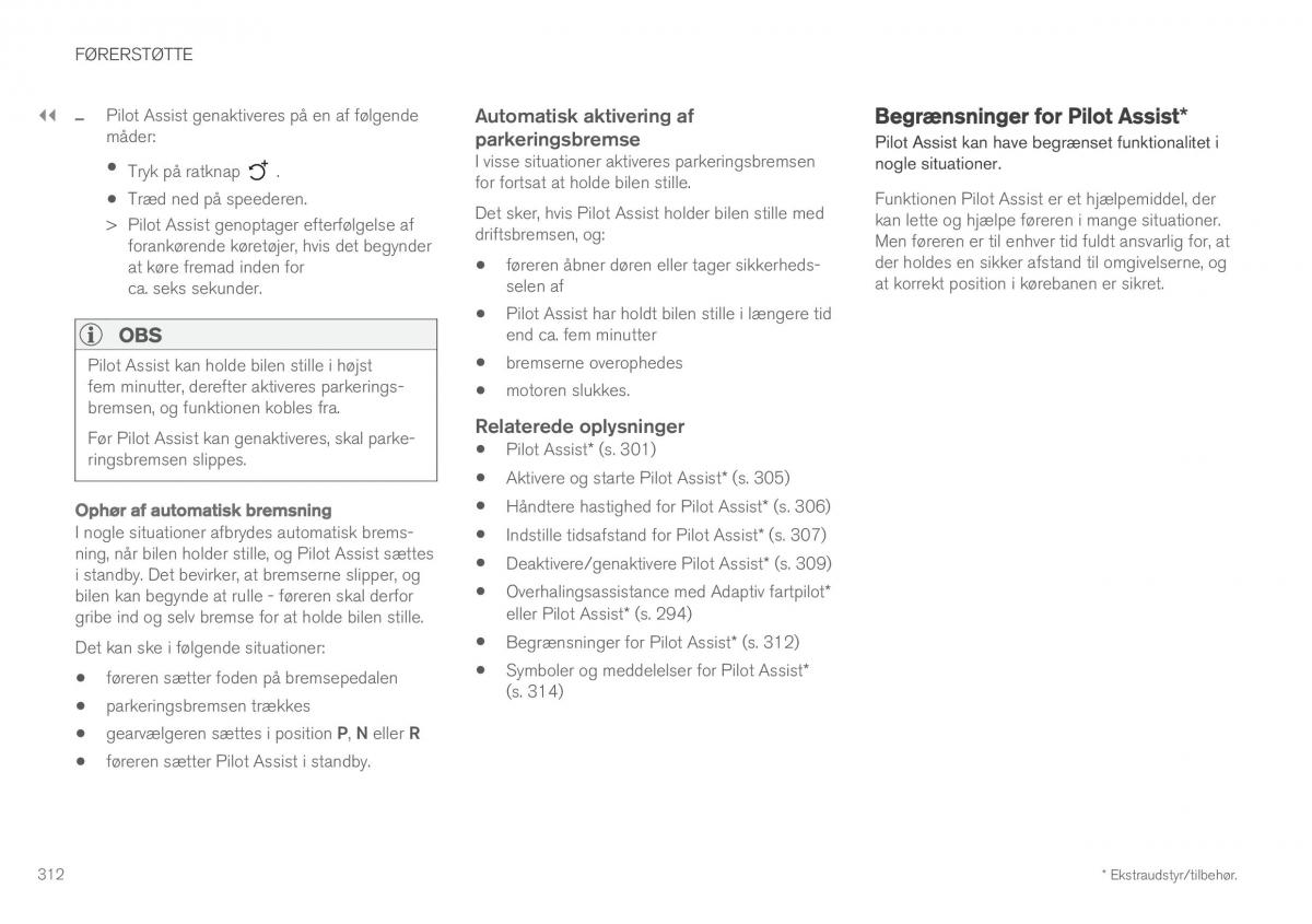 Volvo XC60 II 2 Bilens instruktionsbog / page 314