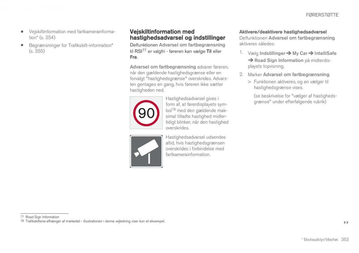 Volvo XC60 II 2 Bilens instruktionsbog / page 355