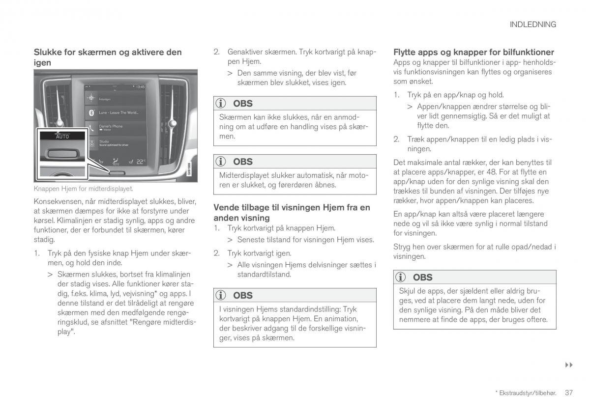 Volvo XC60 II 2 Bilens instruktionsbog / page 39