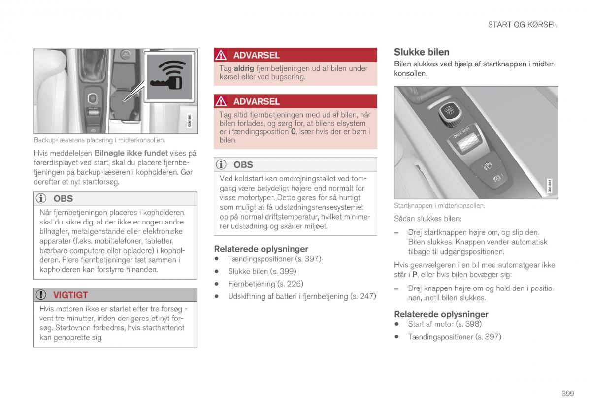 Volvo XC60 II 2 Bilens instruktionsbog / page 401