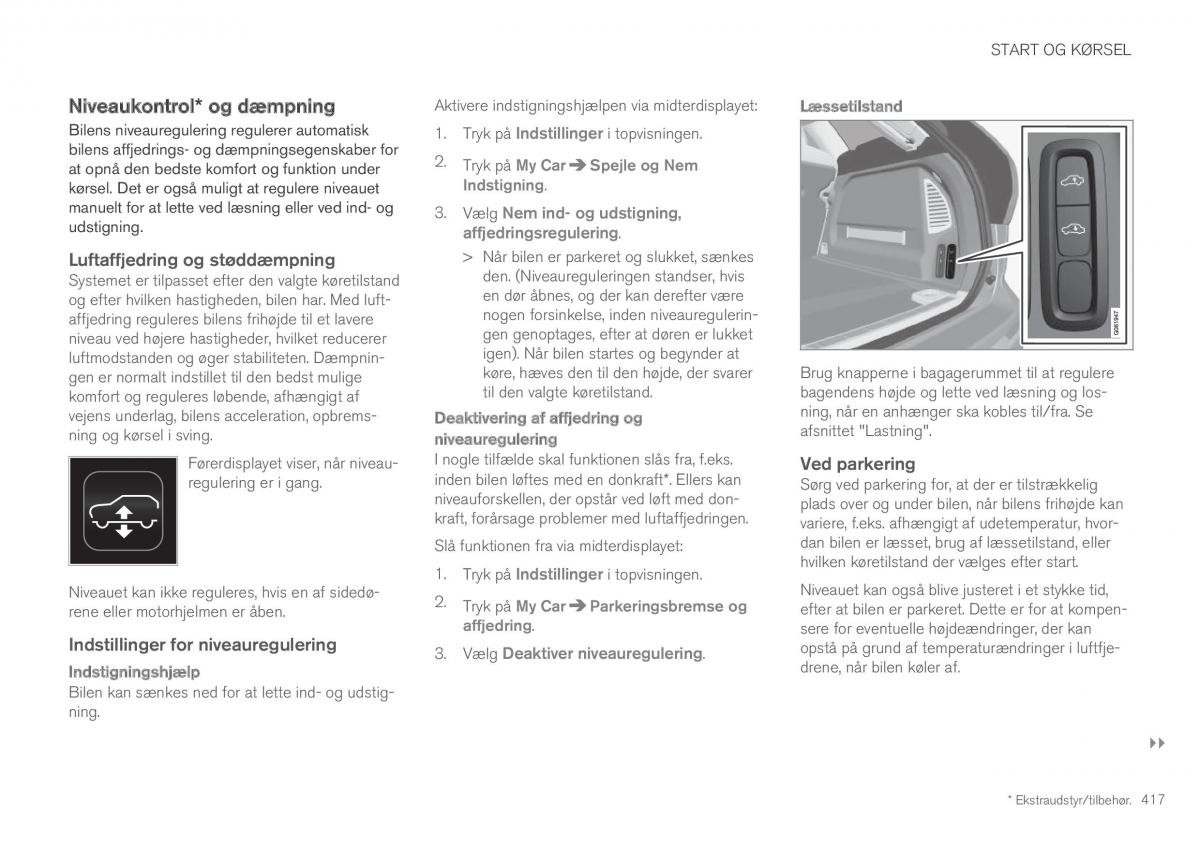 Volvo XC60 II 2 Bilens instruktionsbog / page 419