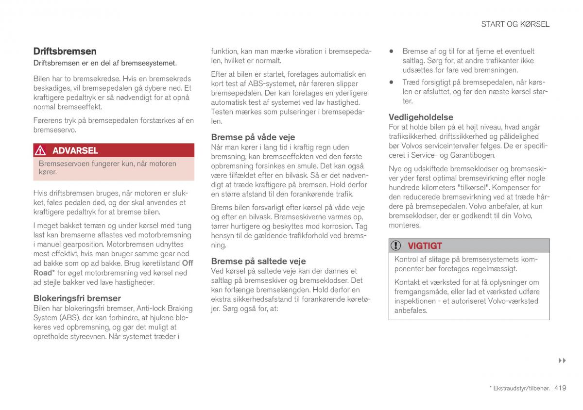 Volvo XC60 II 2 Bilens instruktionsbog / page 421