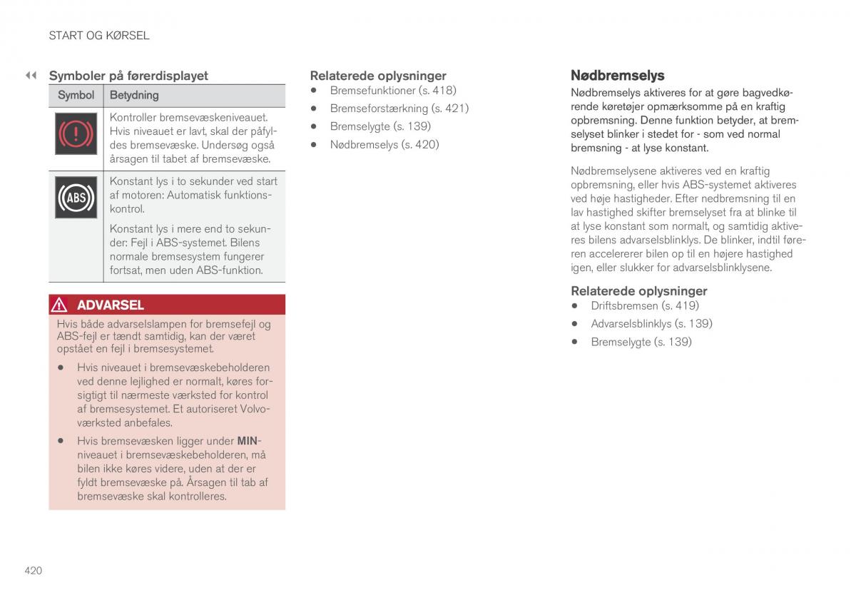 Volvo XC60 II 2 Bilens instruktionsbog / page 422