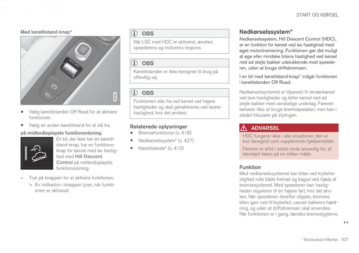 Volvo XC60 II 2 Bilens instruktionsbog / page 429