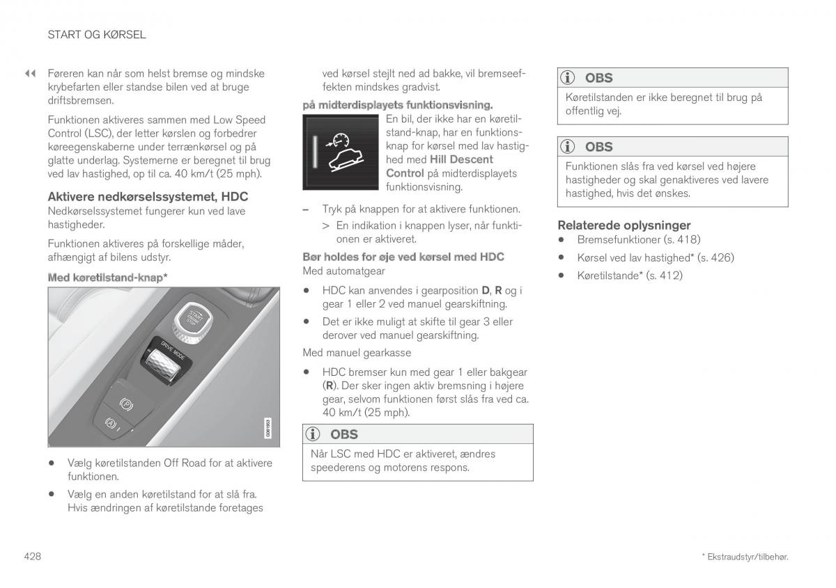 Volvo XC60 II 2 Bilens instruktionsbog / page 430