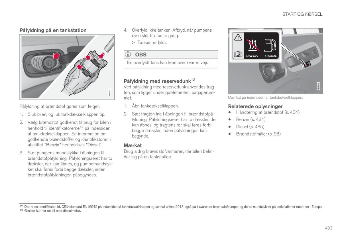 Volvo XC60 II 2 Bilens instruktionsbog / page 435