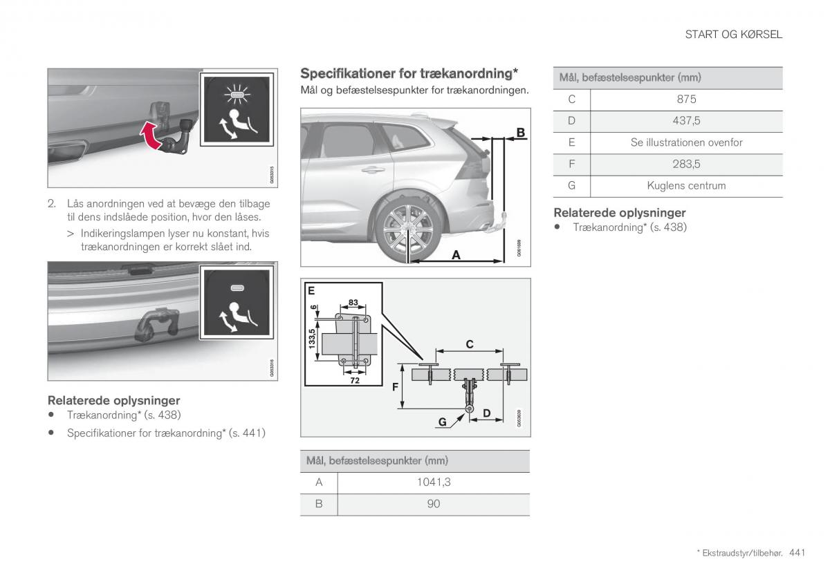 Volvo XC60 II 2 Bilens instruktionsbog / page 443