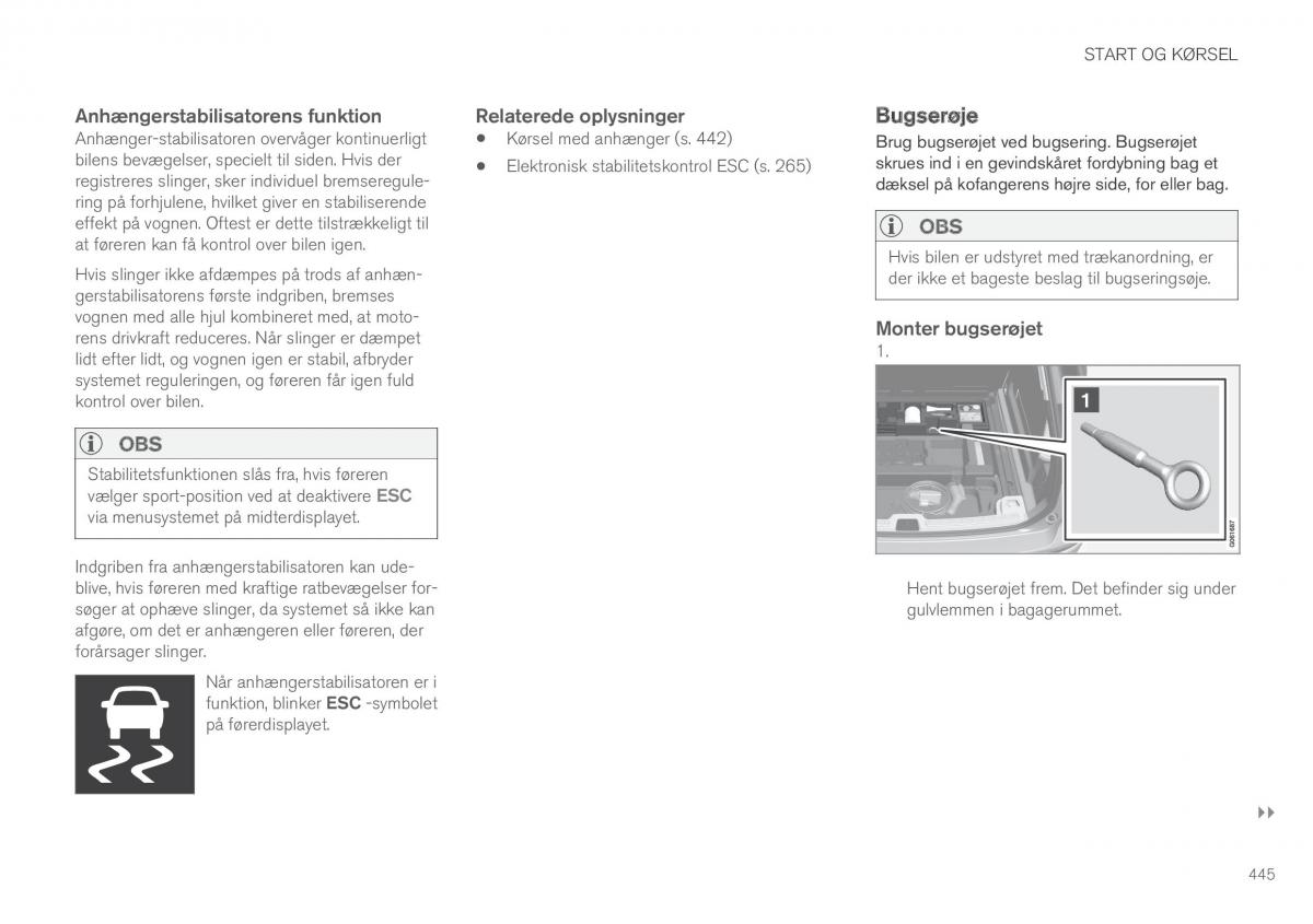 Volvo XC60 II 2 Bilens instruktionsbog / page 447