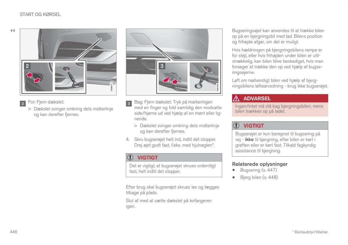 Volvo XC60 II 2 Bilens instruktionsbog / page 448