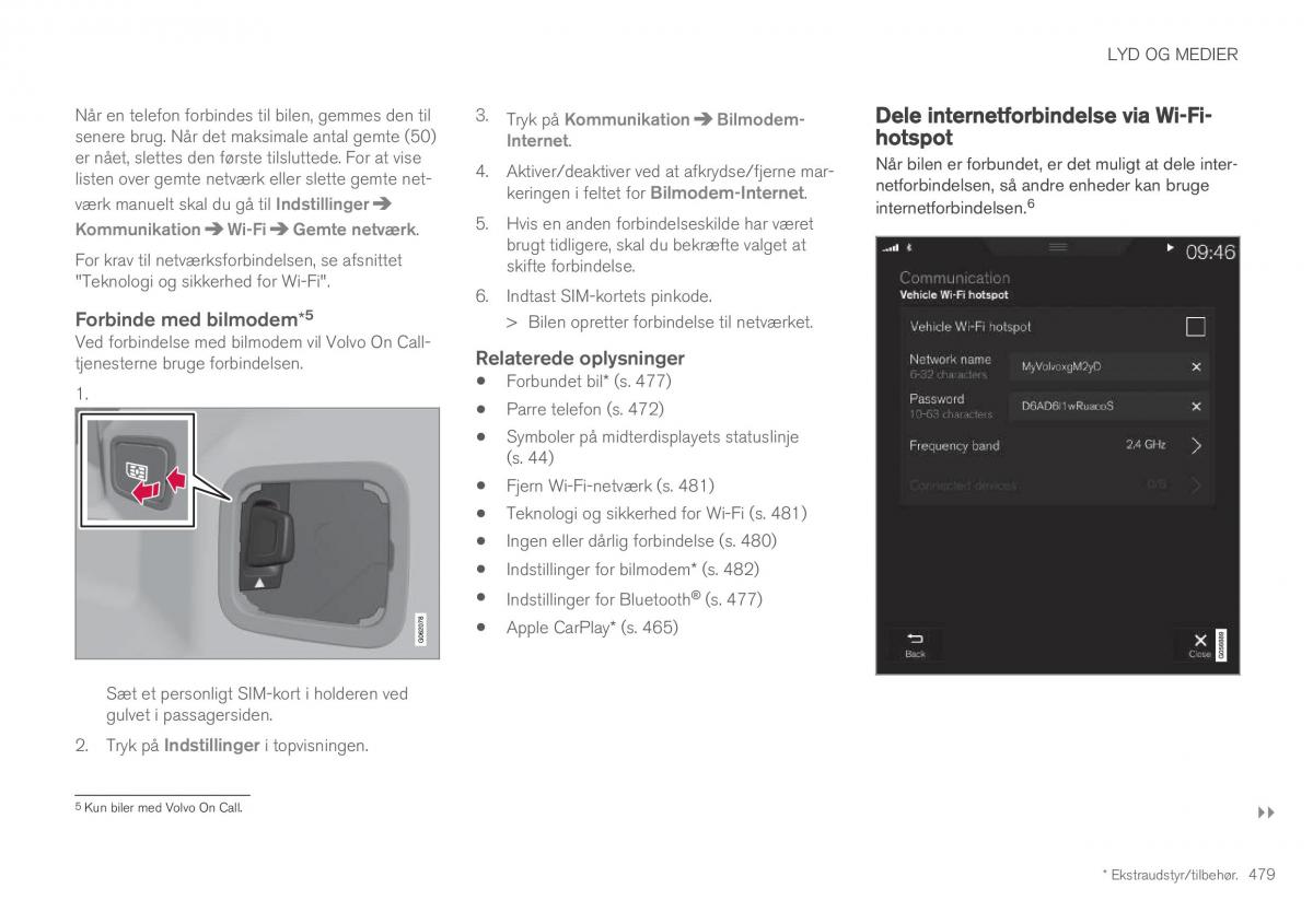 Volvo XC60 II 2 Bilens instruktionsbog / page 481