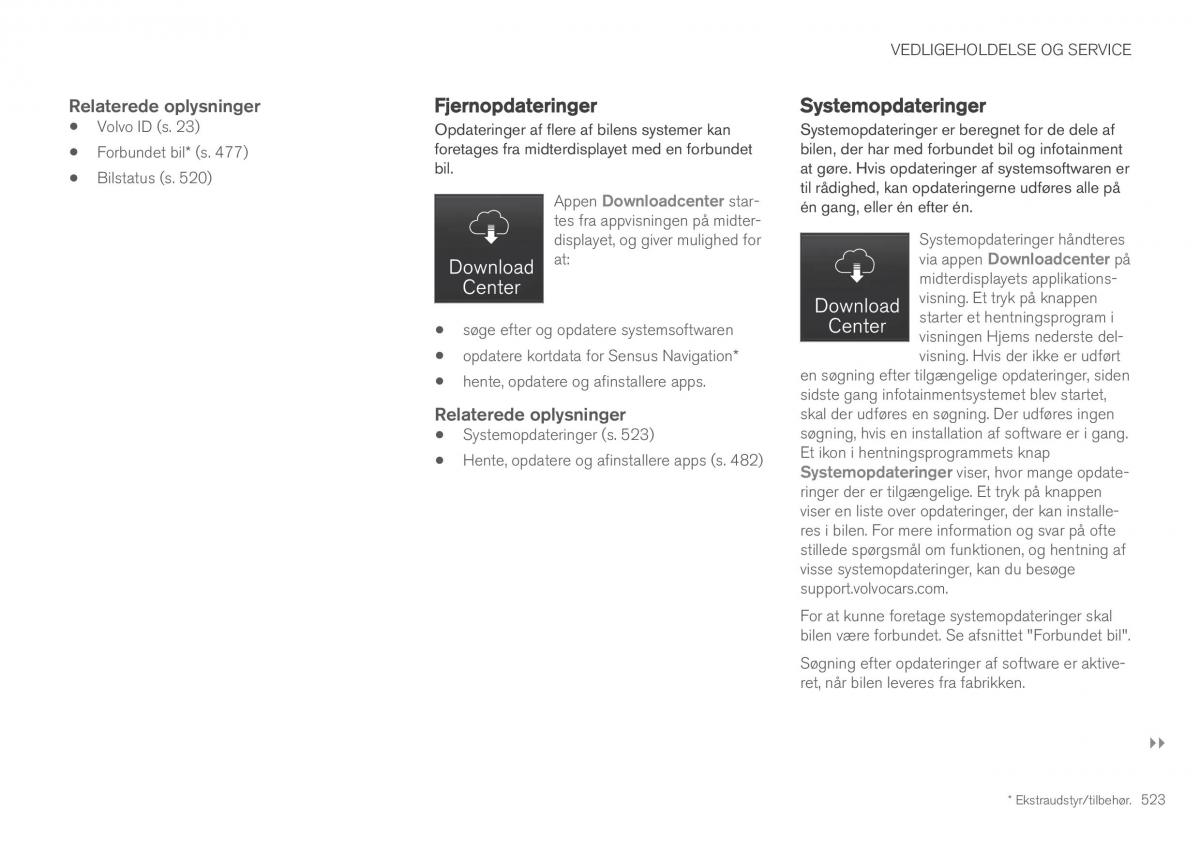 Volvo XC60 II 2 Bilens instruktionsbog / page 525