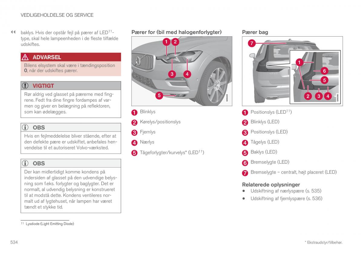 Volvo XC60 II 2 Bilens instruktionsbog / page 536