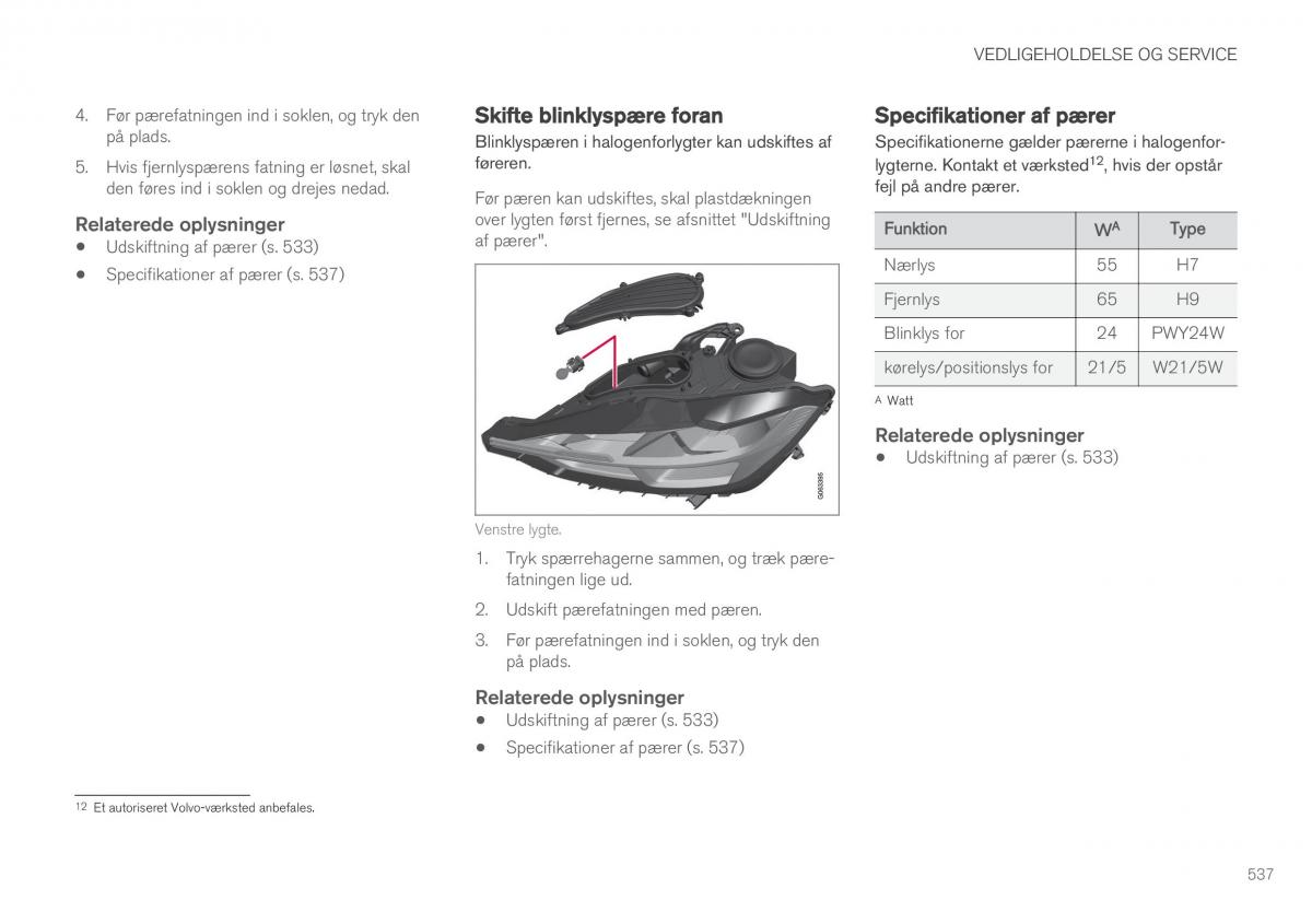 Volvo XC60 II 2 Bilens instruktionsbog / page 539