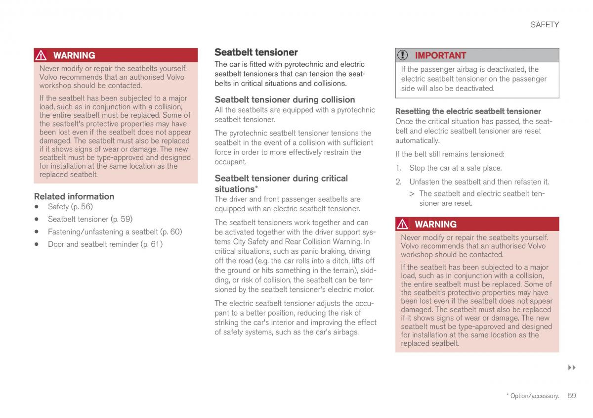 Volvo XC60 II 2 owners manual / page 61