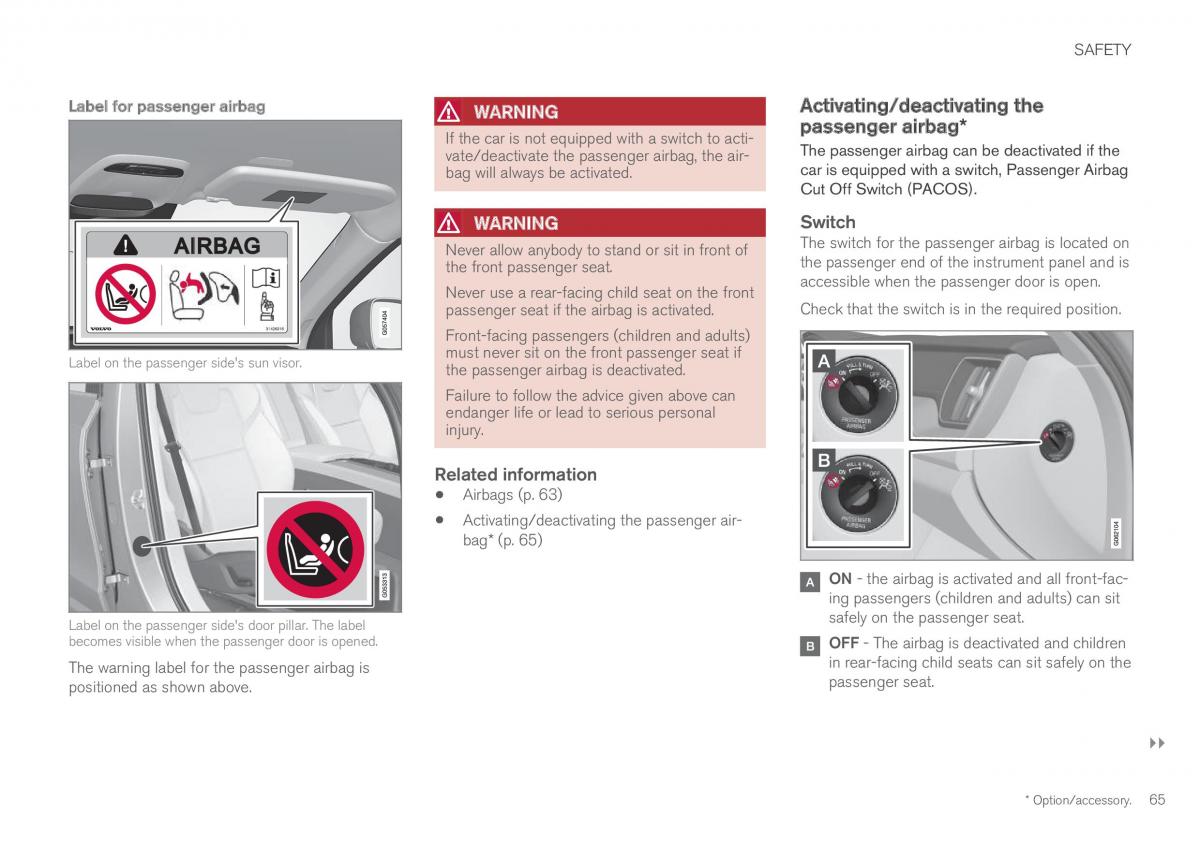 Volvo XC60 II 2 owners manual / page 67