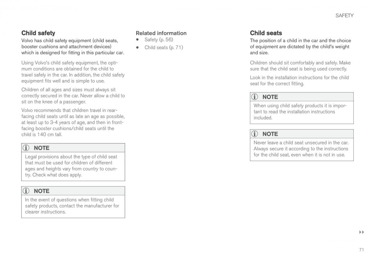 Volvo XC60 II 2 owners manual / page 73