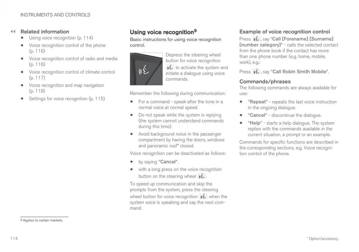 Volvo XC60 II 2 owners manual / page 116