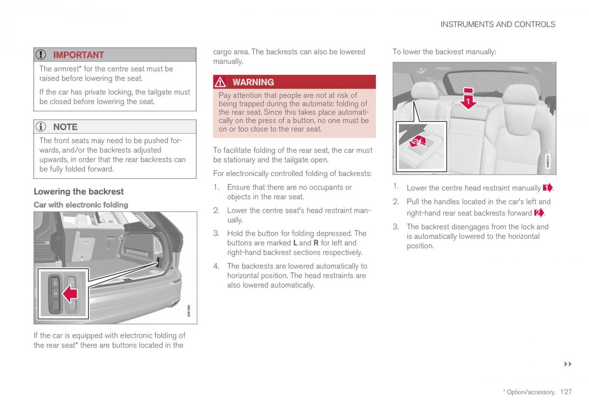 Volvo XC60 II 2 owners manual / page 129