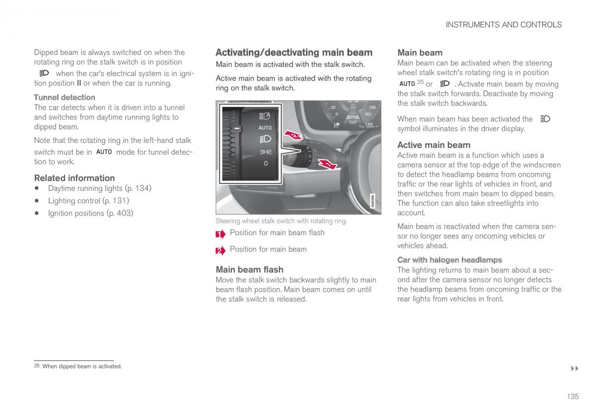 Volvo XC60 II 2 owners manual / page 137