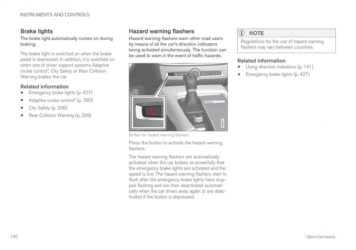 Volvo XC60 II 2 owners manual / page 142