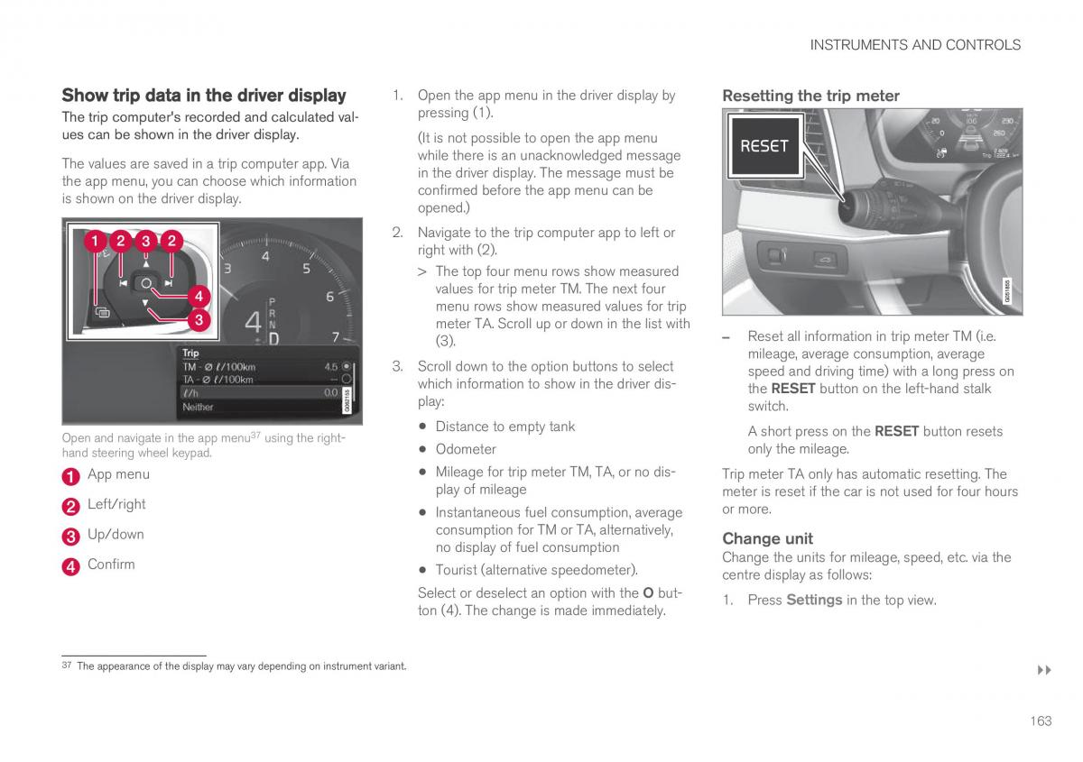 Volvo XC60 II 2 owners manual / page 165