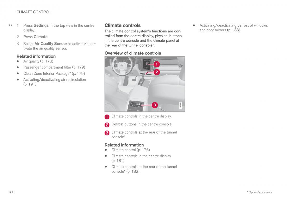 Volvo XC60 II 2 owners manual / page 182