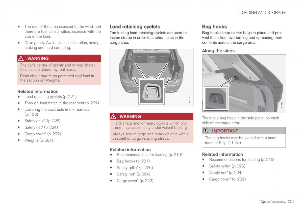 Volvo XC60 II 2 owners manual / page 223