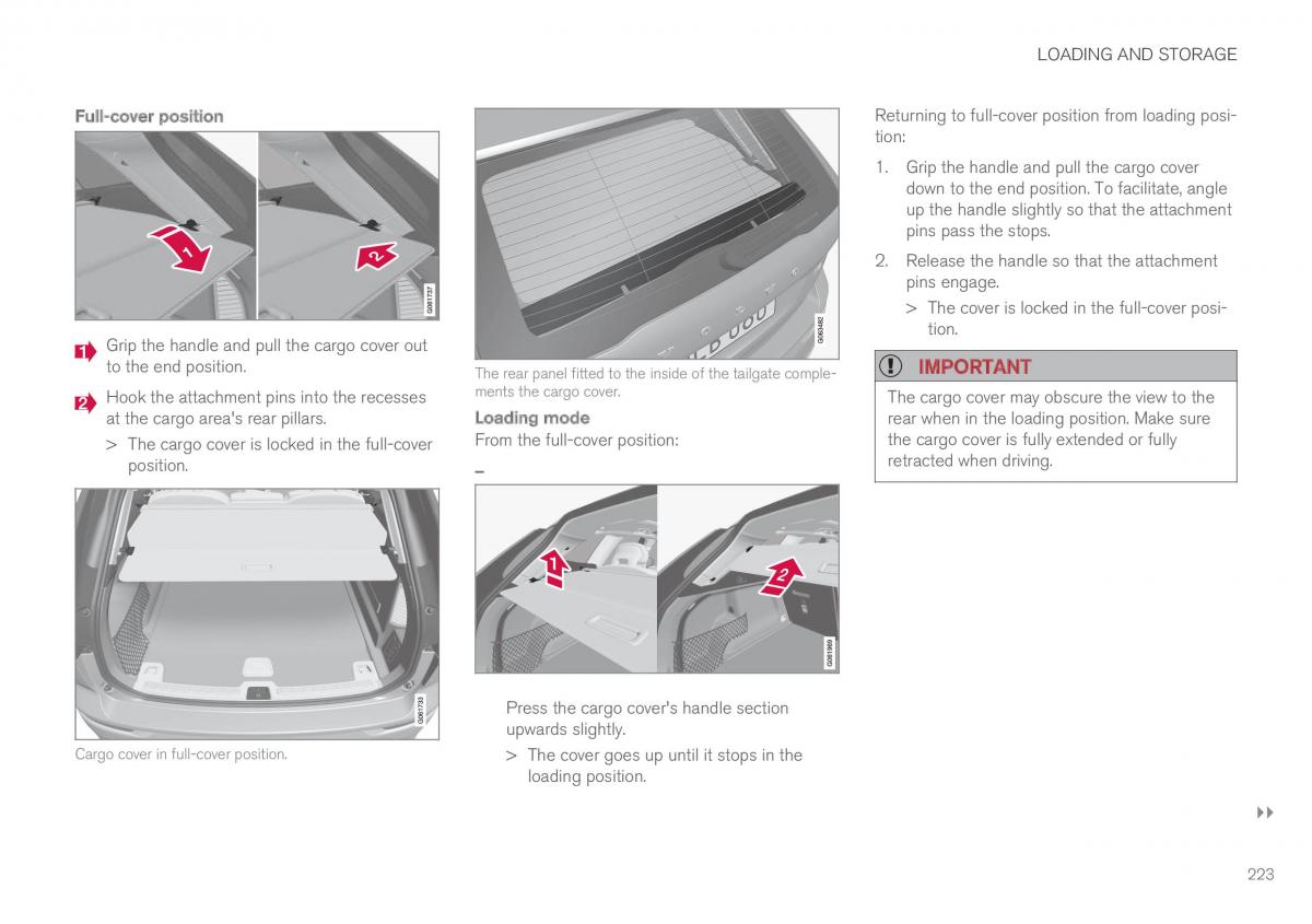 Volvo XC60 II 2 owners manual / page 225