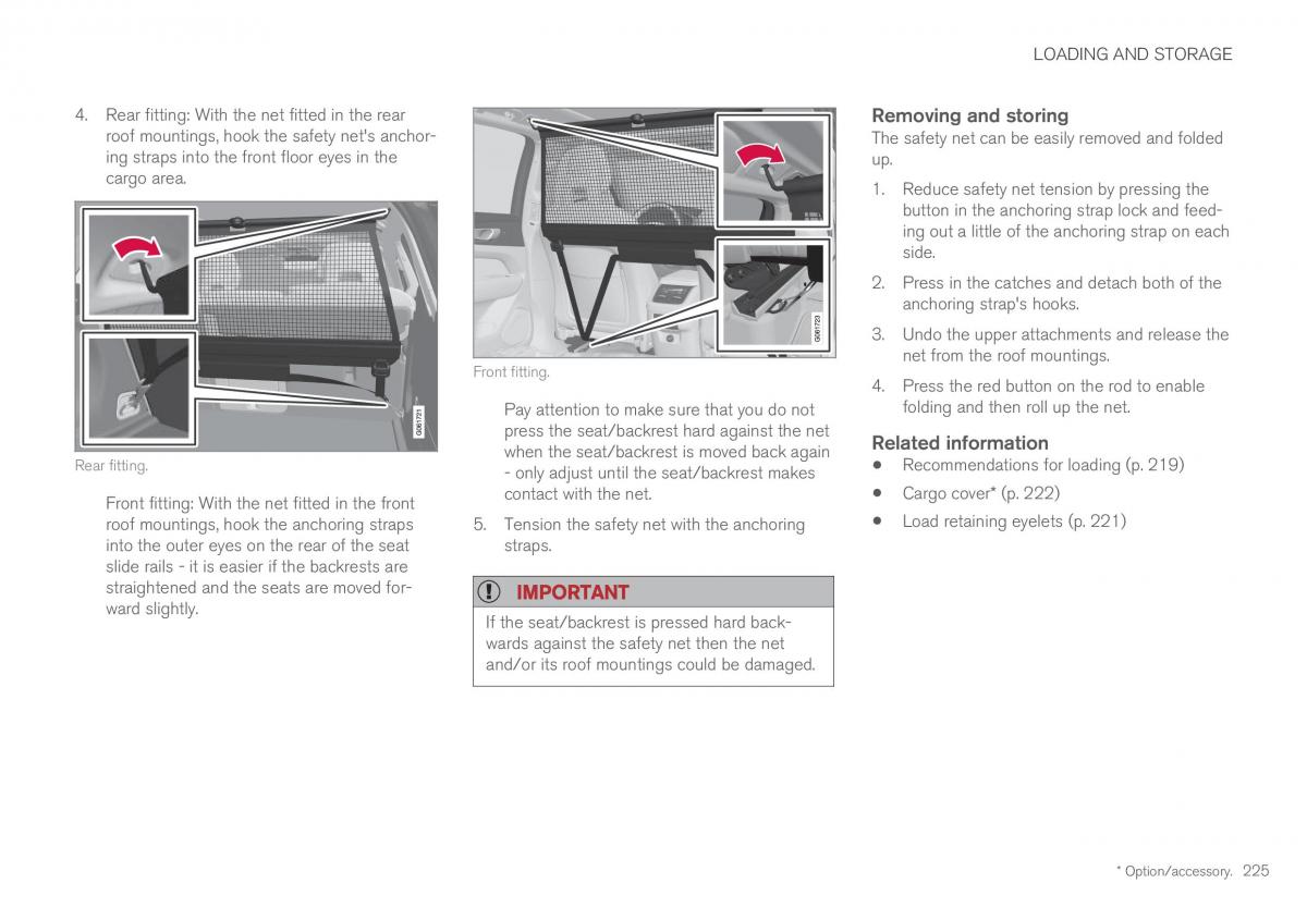 Volvo XC60 II 2 owners manual / page 227