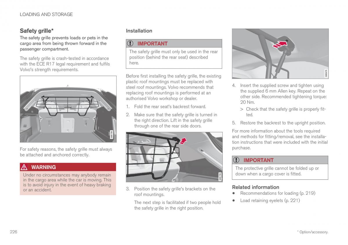 Volvo XC60 II 2 owners manual / page 228