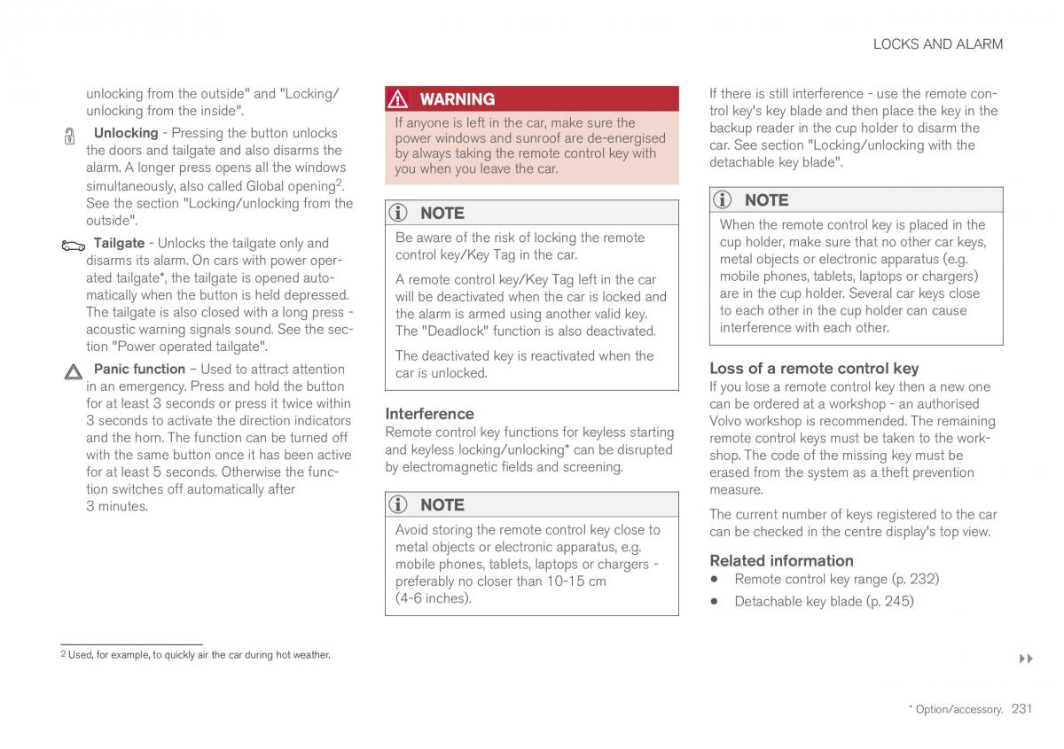 Volvo XC60 II 2 owners manual / page 233