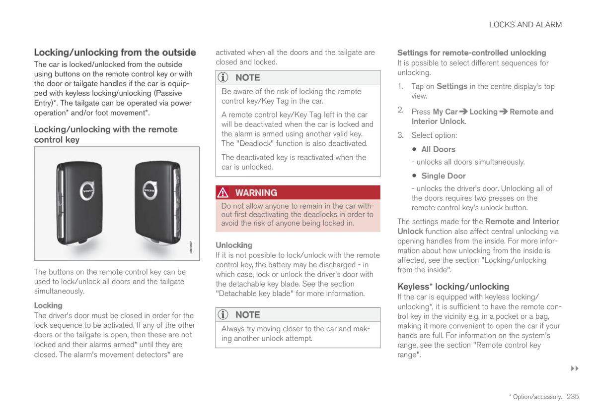 Volvo XC60 II 2 owners manual / page 237