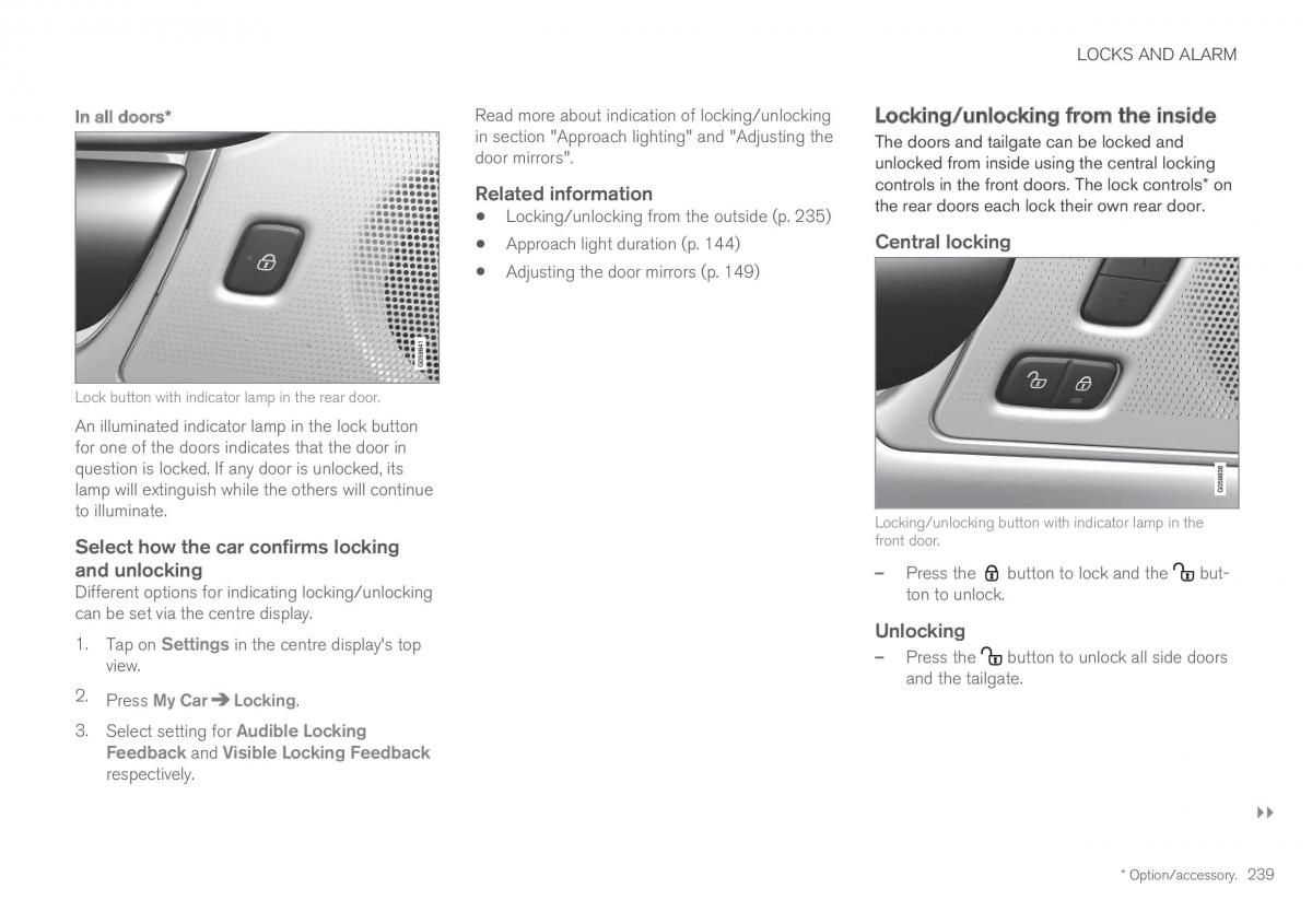 Volvo XC60 II 2 owners manual / page 241