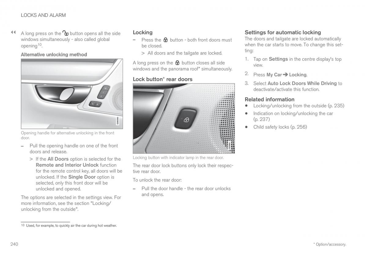 Volvo XC60 II 2 owners manual / page 242