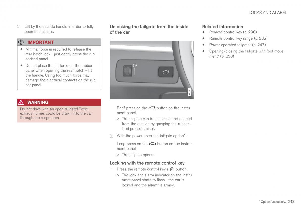 Volvo XC60 II 2 owners manual / page 245