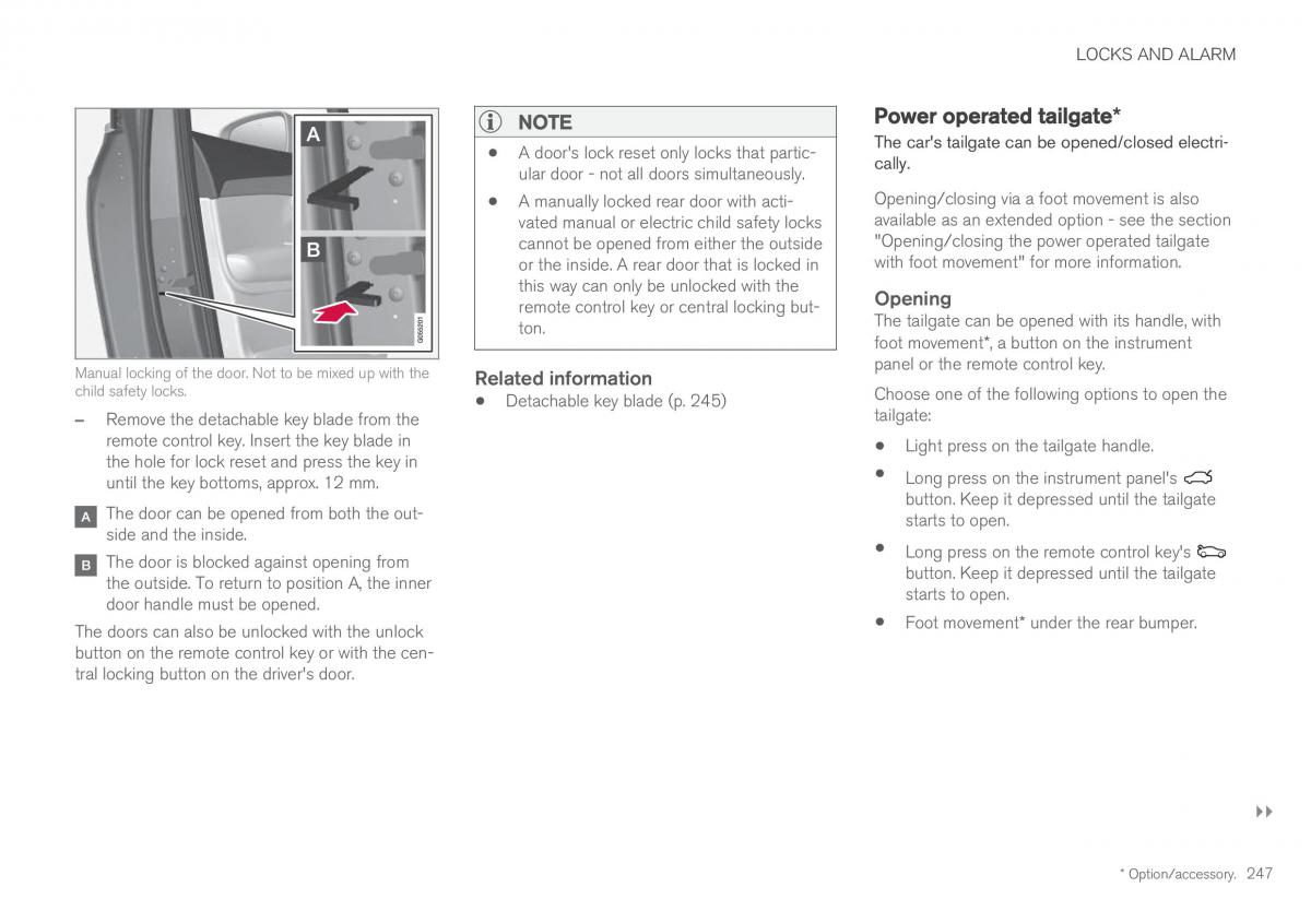 Volvo XC60 II 2 owners manual / page 249