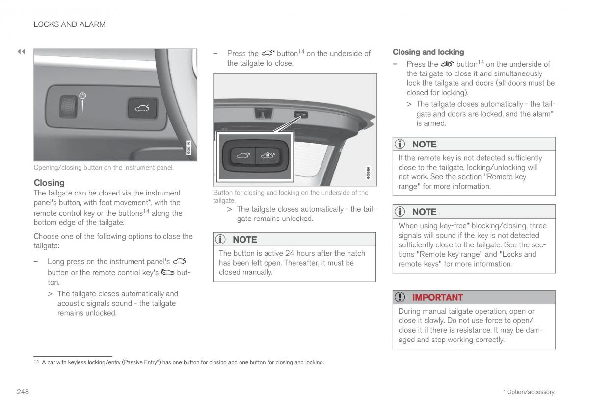 Volvo XC60 II 2 owners manual / page 250