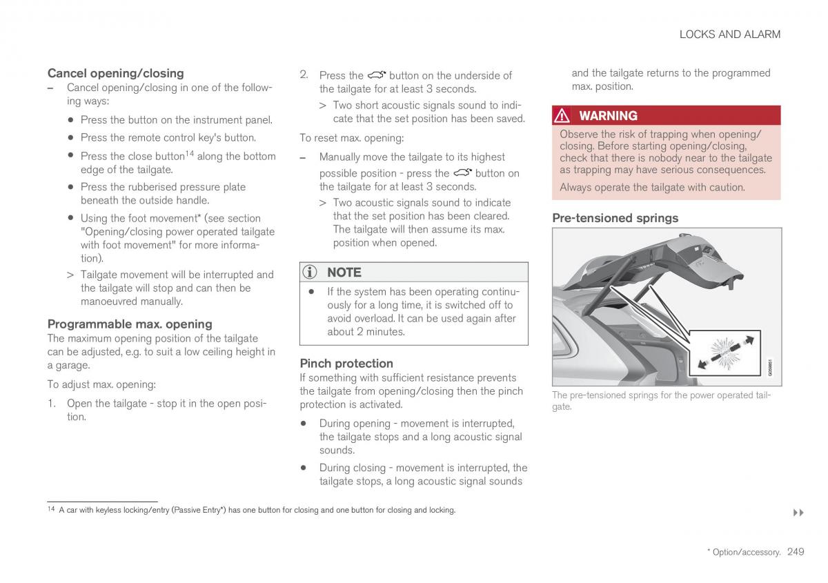 Volvo XC60 II 2 owners manual / page 251