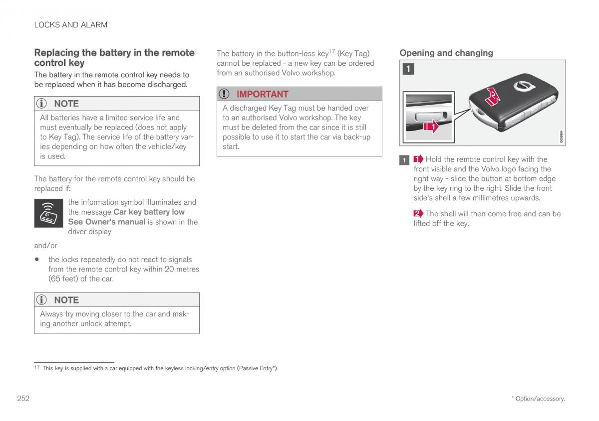 Volvo XC60 II 2 owners manual / page 254