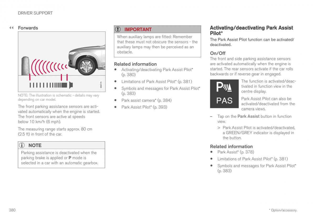 Volvo XC60 II 2 owners manual / page 382