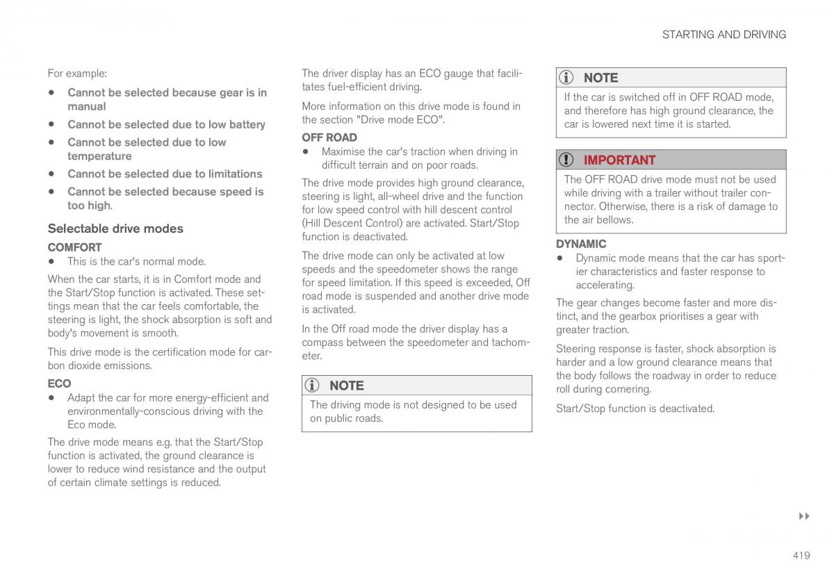 Volvo XC60 II 2 owners manual / page 421