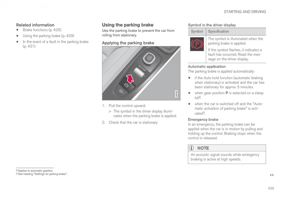 Volvo XC60 II 2 owners manual / page 431