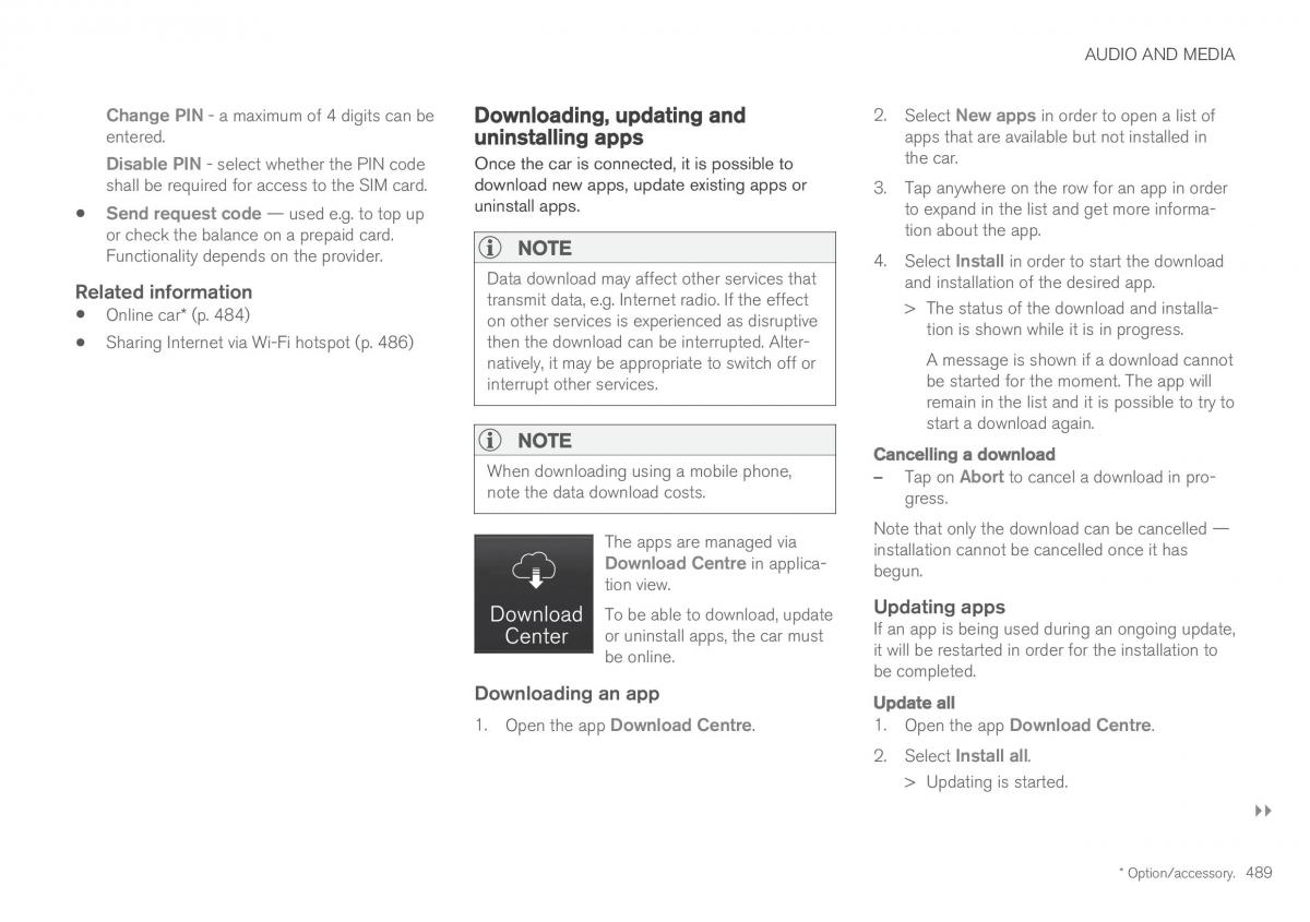 Volvo XC60 II 2 owners manual / page 491