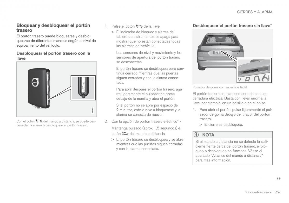 Volvo XC60 II 2 manual del propietario / page 259