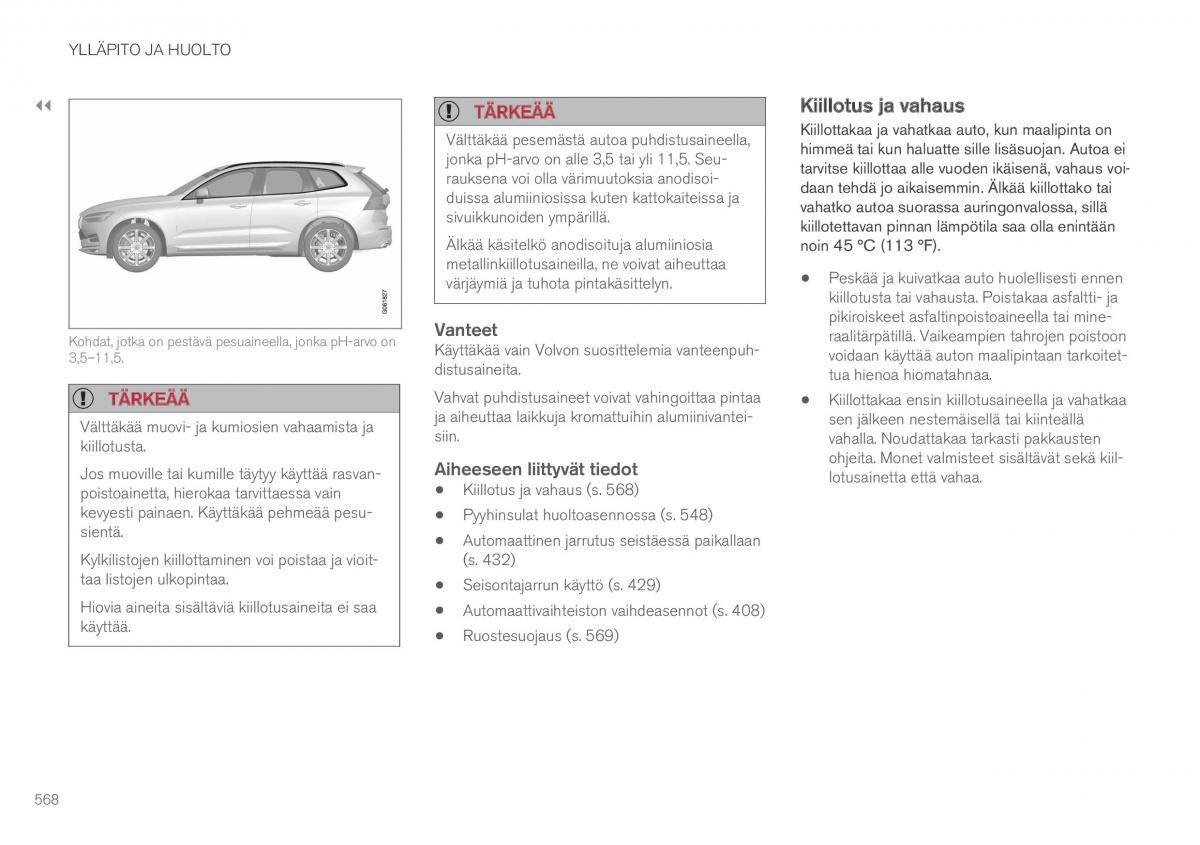 Volvo XC60 II 2 omistajan kasikirja / page 570