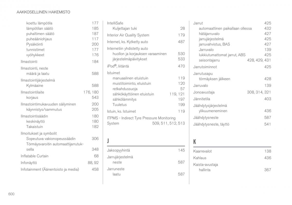 Volvo XC60 II 2 omistajan kasikirja / page 602