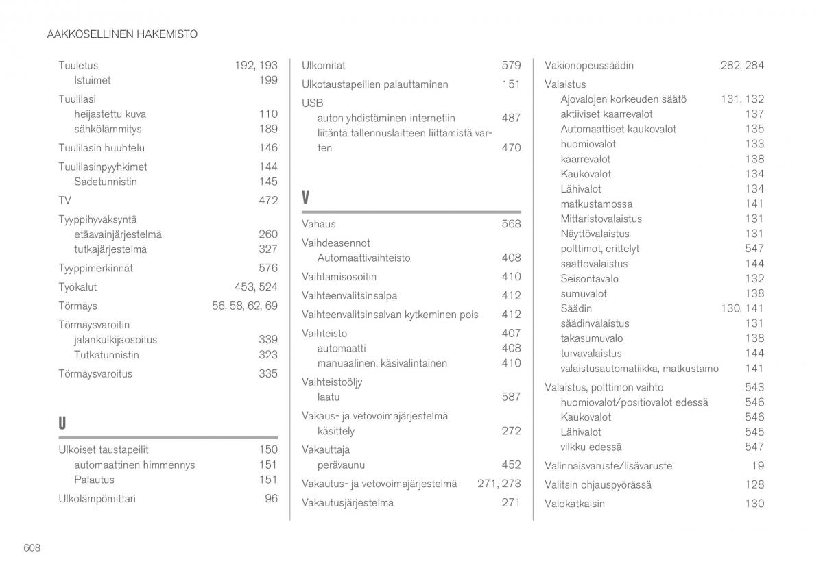 Volvo XC60 II 2 omistajan kasikirja / page 610