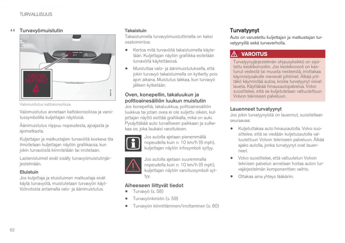 Volvo XC60 II 2 omistajan kasikirja / page 64